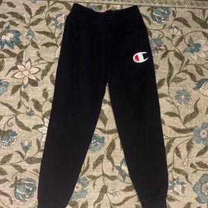 Champion Kids Black Sweatpants with Logo